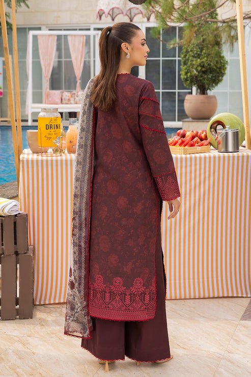 Saad Shaikh | Lawn 25 | Mehroon - Twilight Flora-Brand:Saad Shaikh-Type:Ladies Clothes-Dark Maroon-Lawn-House of Maryam- Buy in UK, USA
