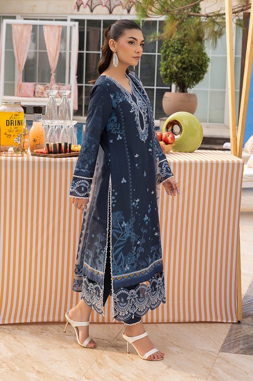Saad Shaikh | Lawn 25 | Navy Blue - Blue Mirage-Brand:Saad Shaikh-Type:Ladies Clothes-Navy Blue-Lawn-House of Maryam- Buy in UK, USA
