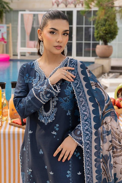 Saad Shaikh | Lawn 25 | Navy Blue - Blue Mirage-Brand:Saad Shaikh-Type:Ladies Clothes-Navy Blue-Lawn-House of Maryam- Buy in UK, USA