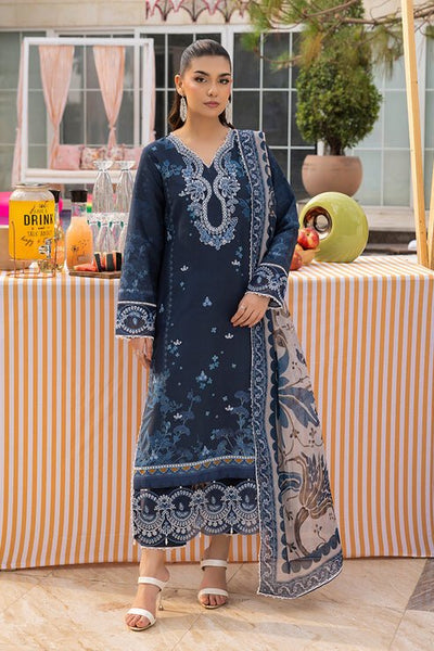 Saad Shaikh | Lawn 25 | Navy Blue - Blue Mirage-Brand:Saad Shaikh-Type:Ladies Clothes-Navy Blue-Lawn-House of Maryam- Buy in UK, USA