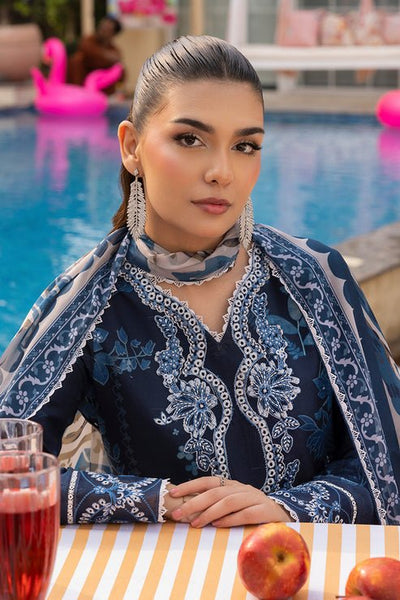 Saad Shaikh | Lawn 25 | Navy Blue - Blue Mirage-Brand:Saad Shaikh-Type:Ladies Clothes-Navy Blue-Lawn-House of Maryam- Buy in UK, USA