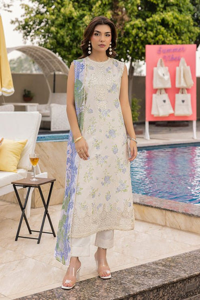 Saad Shaikh | Lawn 25 | Offwhite - Tropelle-Brand:Saad Shaikh-Type:Ladies Clothes-Off White-Lawn-House of Maryam- Buy in UK, USA