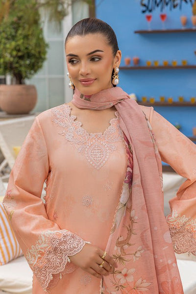 Saad Shaikh | Lawn 25 | Peach - Flayme-Brand:Saad Shaikh-Type:Ladies Clothes-Peach Pink-Lawn-House of Maryam- Buy in UK, USA
