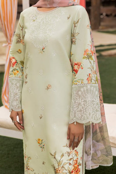Saad Shaikh | Lawn 25 | Pista - Floral Mirage-Brand:Saad Shaikh-Type:Ladies Clothes-Green White-Lawn-House of Maryam- Buy in UK, USA