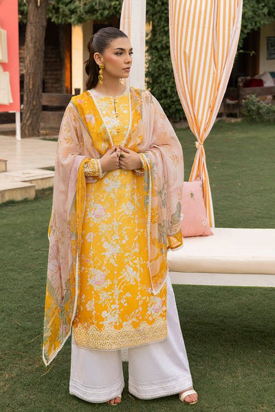 Saad Shaikh | Lawn 25 | Yellow - Amber Bloom-Brand:Saad Shaikh-Type:Ladies Clothes-Mustard Yellow-Lawn-House of Maryam- Buy in UK, USA