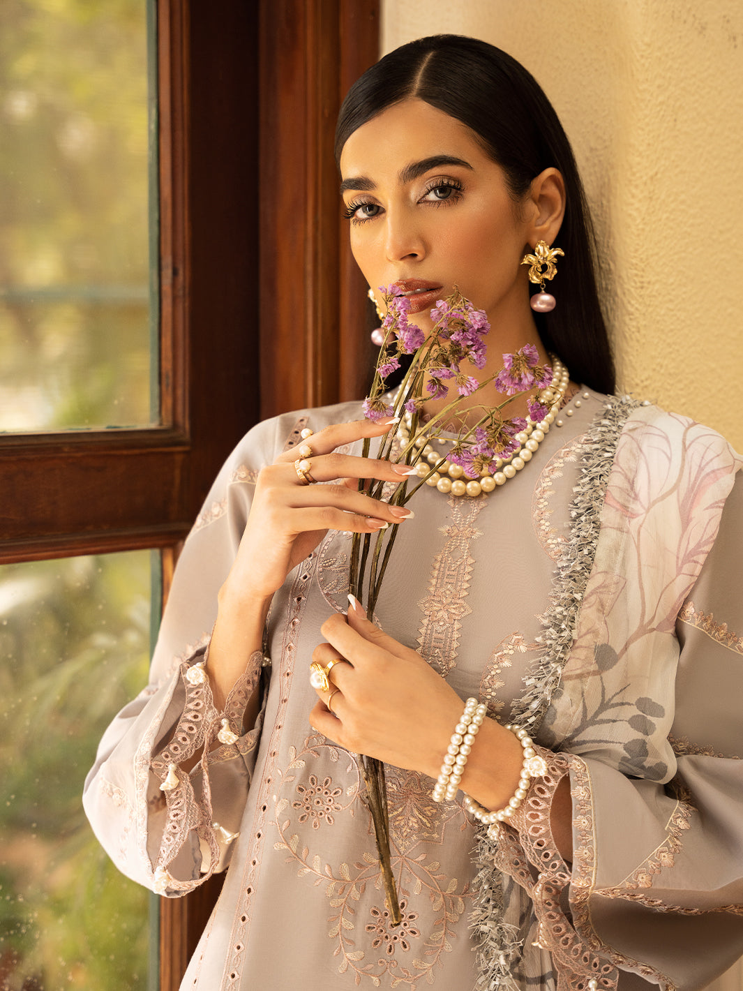 Izel | Dastak Luxury Lawn | SAAYE -  Izel Ladies Clothes - Original Designer Dress - House of Maryam