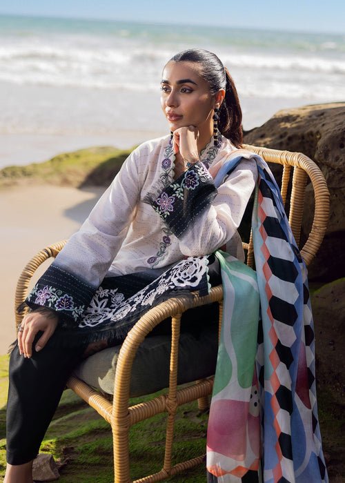 Sadaf Fawad Khan | Siraa Lawn 25 | Kantha Rose-Brand:Sadaf Fawad Khan-Type:Ladies Clothes-Black-Lawn-House of Maryam- Buy in UK, USA