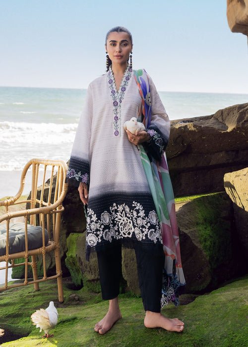 Sadaf Fawad Khan | Siraa Lawn 25 | Kantha Rose-Brand:Sadaf Fawad Khan-Type:Ladies Clothes-Black-Lawn-House of Maryam- Buy in UK, USA
