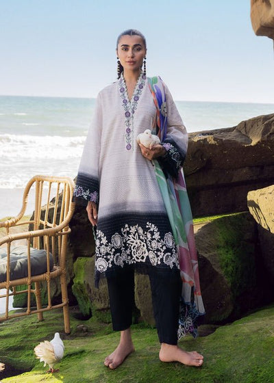 Sadaf Fawad Khan | Siraa Lawn 25 | Kantha Rose-Brand:Sadaf Fawad Khan-Type:Ladies Clothes-Black-Lawn-House of Maryam- Buy in UK, USA