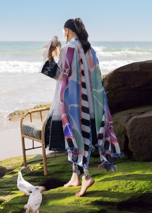 Sadaf Fawad Khan | Siraa Lawn 25 | Kantha Rose-Brand:Sadaf Fawad Khan-Type:Ladies Clothes-White-Lawn-House of Maryam- Buy in UK, USA