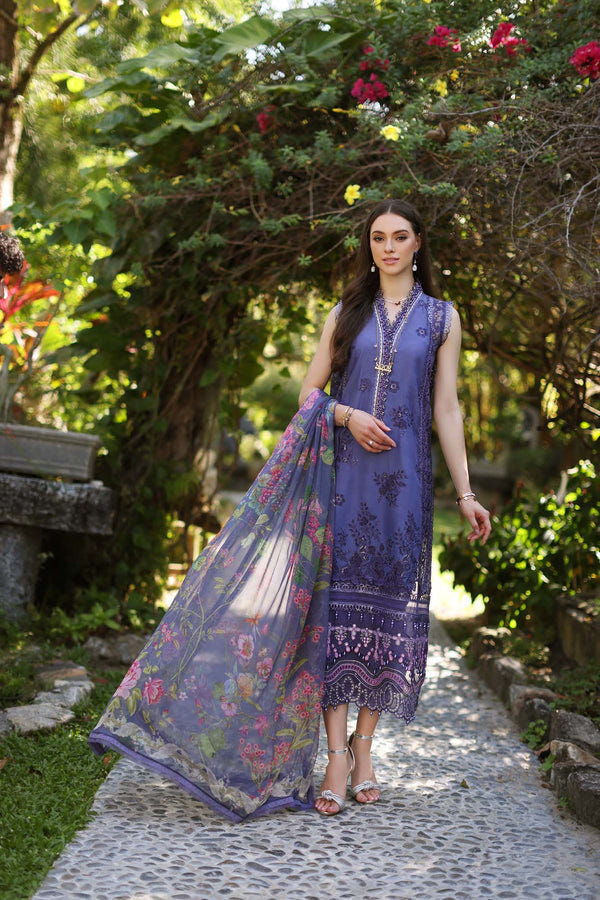 Noor by Saadia Asad | Luxury Chikankari Lawn24 | D8-A Purple -  Noor by Saadia Asad Luxury - Original Designer Dress - House of Maryam