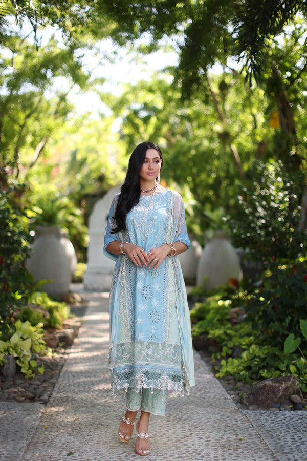 Noor by Saadia Asad | Luxury Chikankari Lawn24 | D2-A Geroze -  Noor by Saadia Asad Luxury - Original Designer Dress - House of Maryam