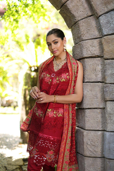 Noor by Saadia Asad | Luxury Chikankari Lawn24 | D12-A Red Chevron -  Noor by Saadia Asad Luxury - Original Designer Dress - House of Maryam