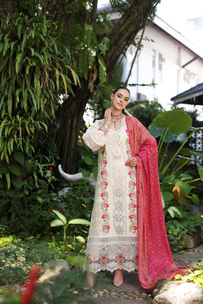 Noor by Saadia Asad | Luxury Chikankari Lawn24 | D12-B Cream Laser -  Noor by Saadia Asad Luxury - Original Designer Dress - House of Maryam