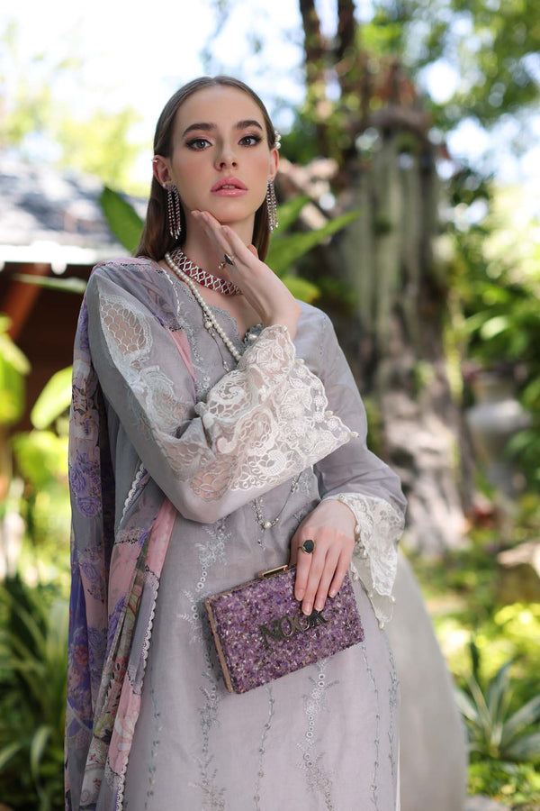 Noor by Saadia Asad | Luxury Chikankari Lawn24 | D1-B Grey Ombre by Designer Noor by Saadia Asad - House of Maryam - Pakistani Designer Ethnic Wear in {{ shop.shopifyCountryName }}