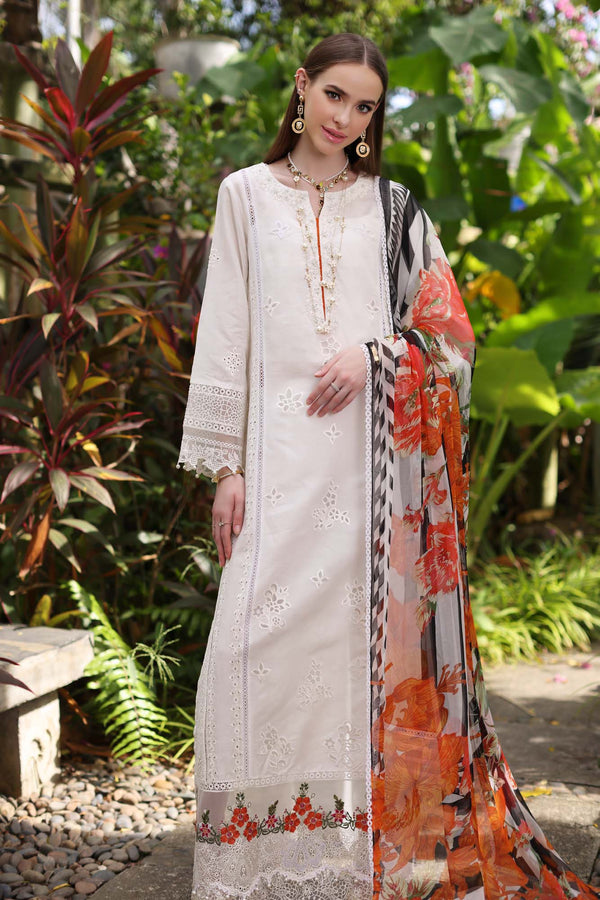 Noor by Saadia Asad | Luxury Chikankari Lawn24 | D6-B White Laser by Designer Noor by Saadia Asad - House of Maryam - Pakistani Designer Ethnic Wear in {{ shop.shopifyCountryName }}