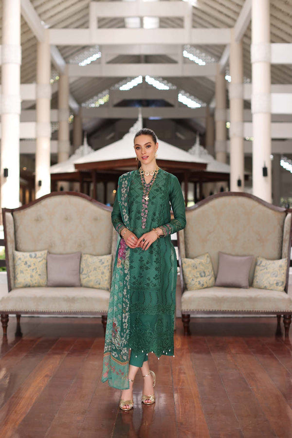 Noor by Saadia Asad | Luxury Chikankari Lawn24 | D4-A Green Laser -  Noor by Saadia Asad Luxury - Original Designer Dress - House of Maryam