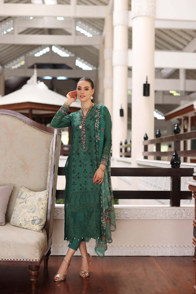 Noor by Saadia Asad | Luxury Chikankari Lawn24 | D4-A Green Laser -  Noor by Saadia Asad Luxury - Original Designer Dress - House of Maryam