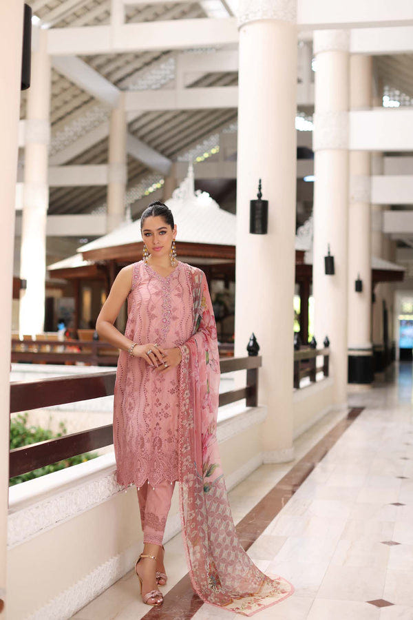 Noor by Saadia Asad | Luxury Chikankari Lawn24 | D4-B Pink Laser -  Noor by Saadia Asad Luxury - Original Designer Dress - House of Maryam