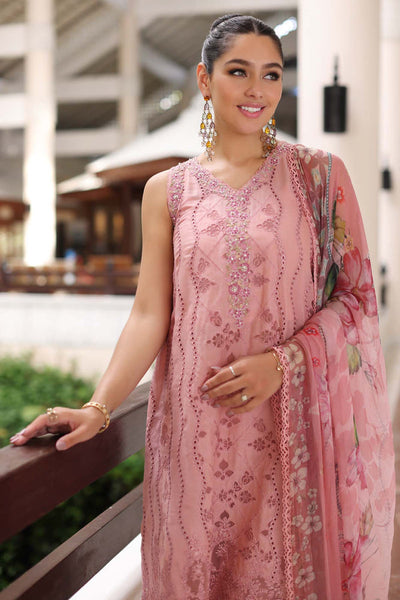 Noor by Saadia Asad | Luxury Chikankari Lawn24 | D4-B Pink Laser -  Noor by Saadia Asad Luxury - Original Designer Dress - House of Maryam