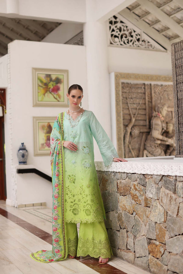 Noor by Saadia Asad | Luxury Chikankari Lawn24 | D5-A Aqua Ombre by Designer Noor by Saadia Asad - House of Maryam - Pakistani Designer Ethnic Wear in {{ shop.shopifyCountryName }}