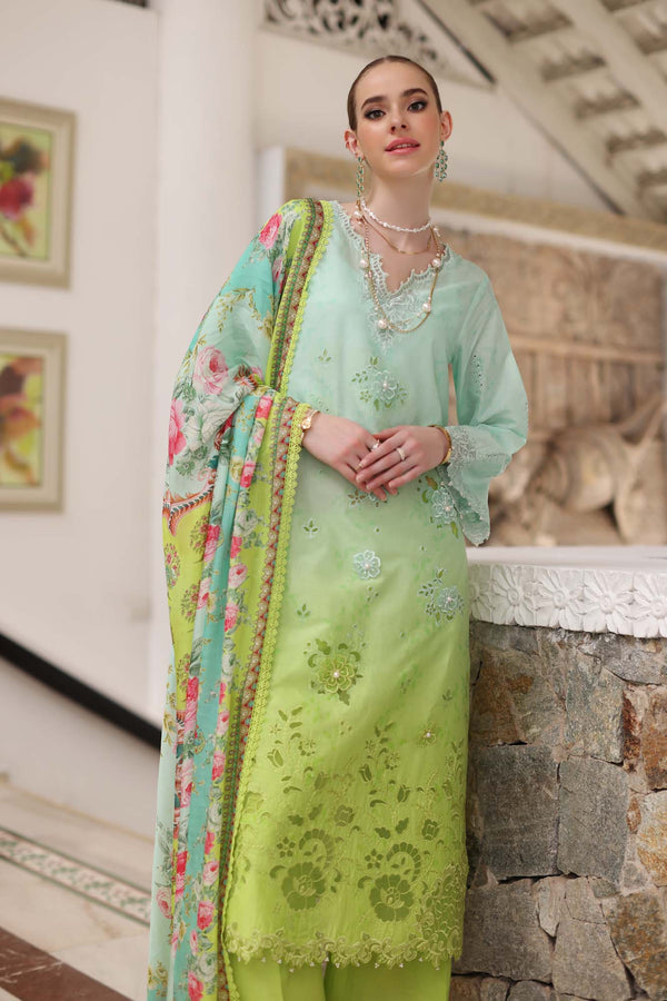 Noor by Saadia Asad | Luxury Chikankari Lawn24 | D5-A Aqua Ombre by Designer Noor by Saadia Asad - House of Maryam - Pakistani Designer Ethnic Wear in {{ shop.shopifyCountryName }}