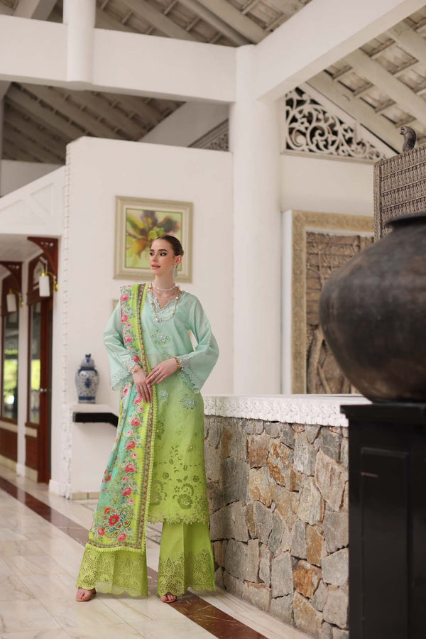 Noor by Saadia Asad | Luxury Chikankari Lawn24 | D5-A Aqua Ombre -  Noor by Saadia Asad Luxury - Original Designer Dress - House of Maryam