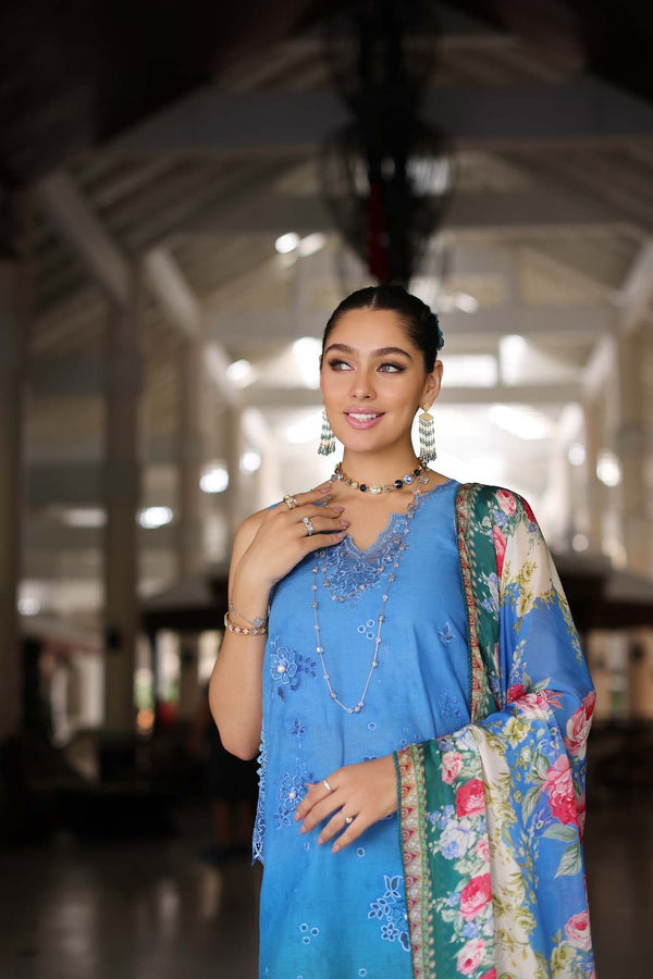 Noor by Saadia Asad | Luxury Chikankari Lawn24 | D5-B Blue Ombre -  Noor by Saadia Asad Luxury - Original Designer Dress - House of Maryam
