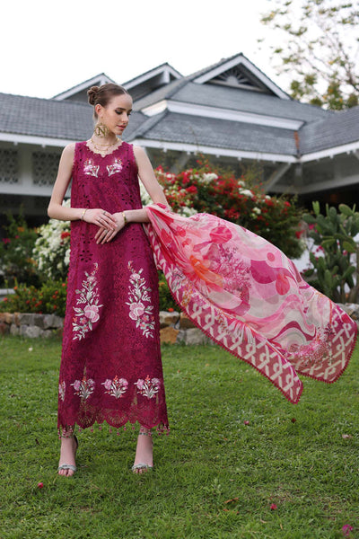 Noor by Saadia Asad | Luxury Chikankari Lawn24 | D10-A FUCHIA -  Noor by Saadia Asad Luxury - Original Designer Dress - House of Maryam