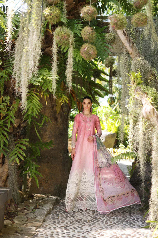 Noor by Saadia Asad | Luxury Chikankari Lawn24 | D1-A Pink Ombre -  Noor by Saadia Asad Luxury - Original Designer Dress - House of Maryam