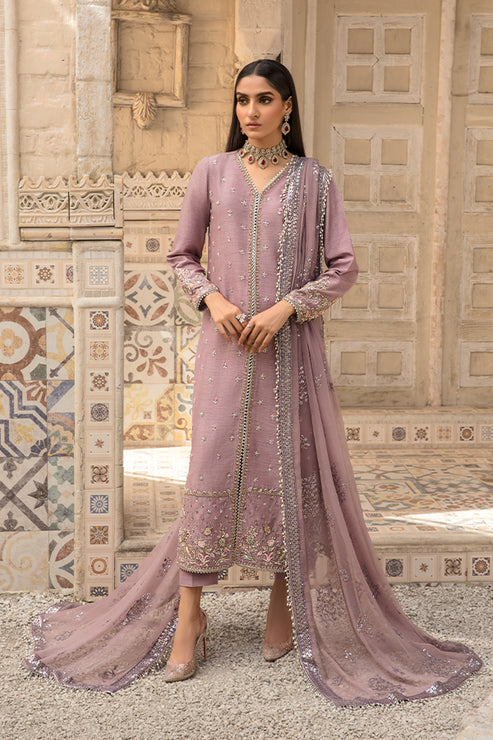 Saffron | Persia Wedding Collection | Plum Velvet by Designer Saffron - House of Maryam - Pakistani Designer Ethnic Wear in {{ shop.shopifyCountryName }}