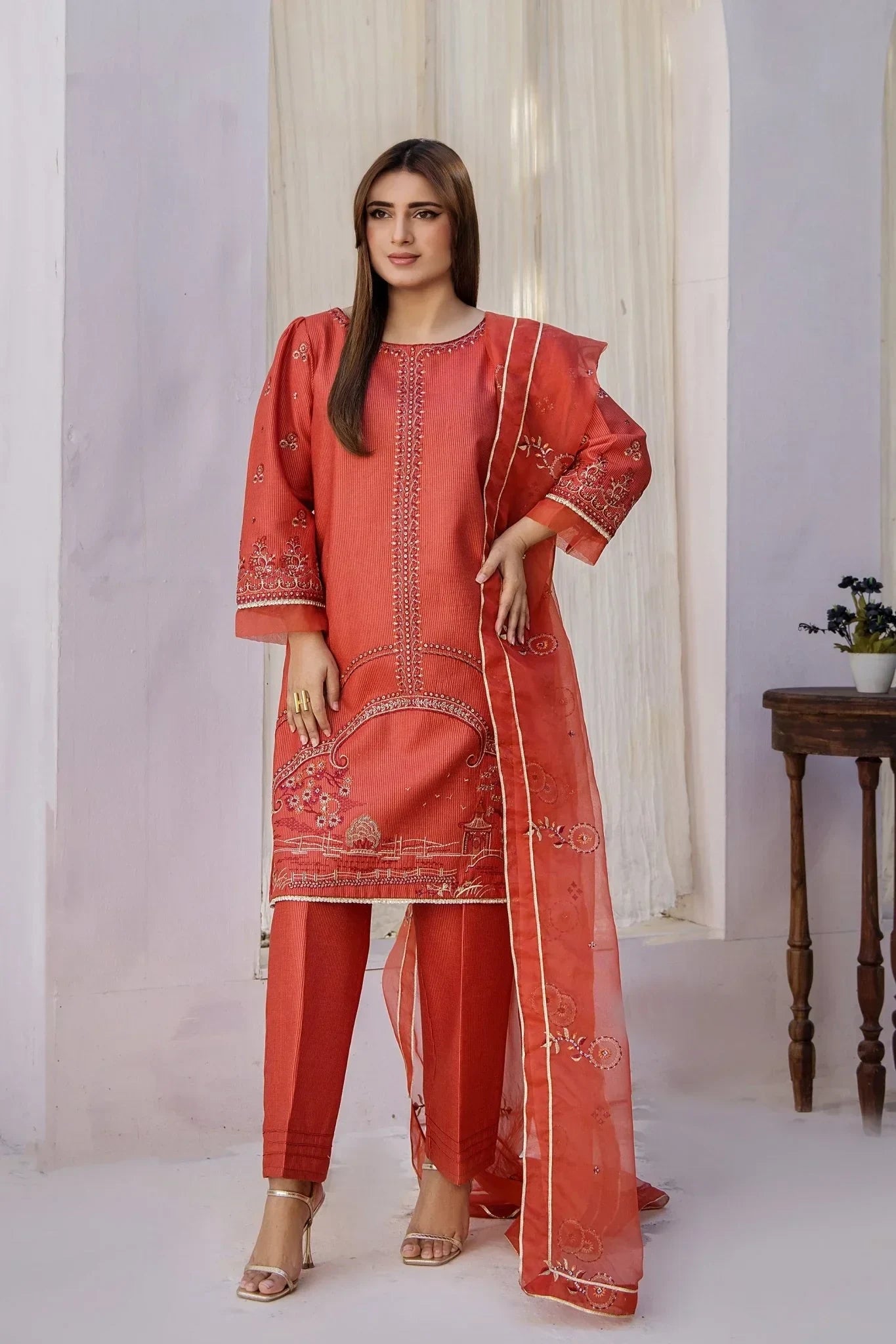 Rajwani | Sohani Casual Pret | SAFRON -  Rajwani Ladies Clothes - Original Designer Dress - House of Maryam