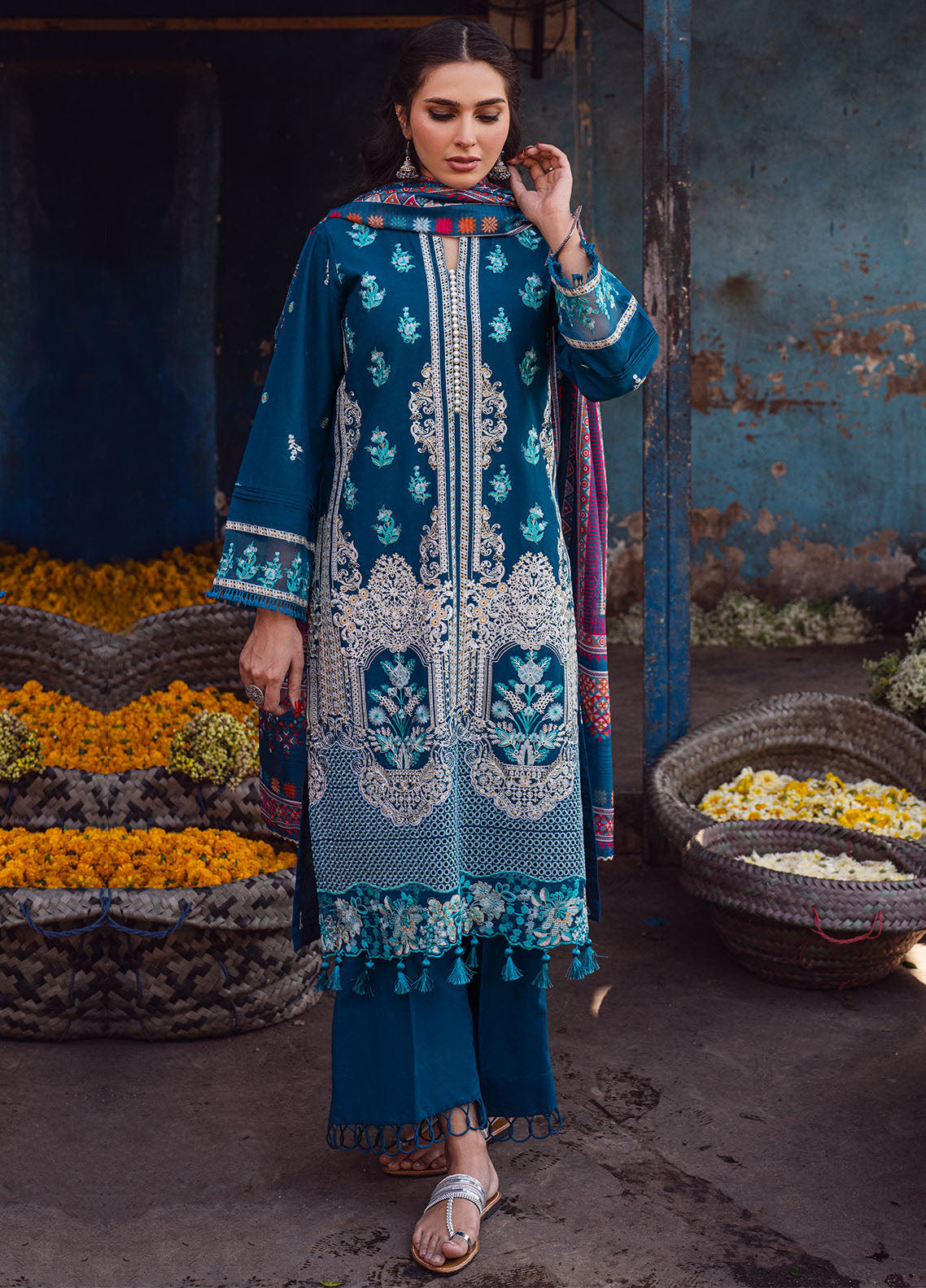 Sahane | Sahakari Chikankari Lawn Edit 24 | Gulzaar -  Sahane Formal - Original Designer Dress - House of Maryam
