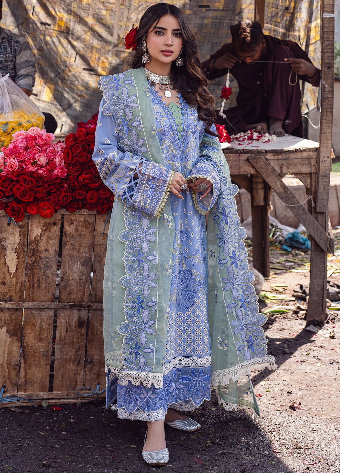 Sahane | Sahakari Chikankari Lawn Edit 24 | Chandni -  Sahane Luxury - Original Designer Dress - House of Maryam