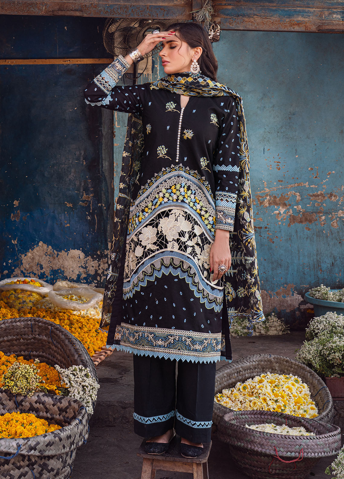 Sahane | Sahakari Chikankari Lawn Edit 24 | Kashish -  Sahane Luxury - Original Designer Dress - House of Maryam