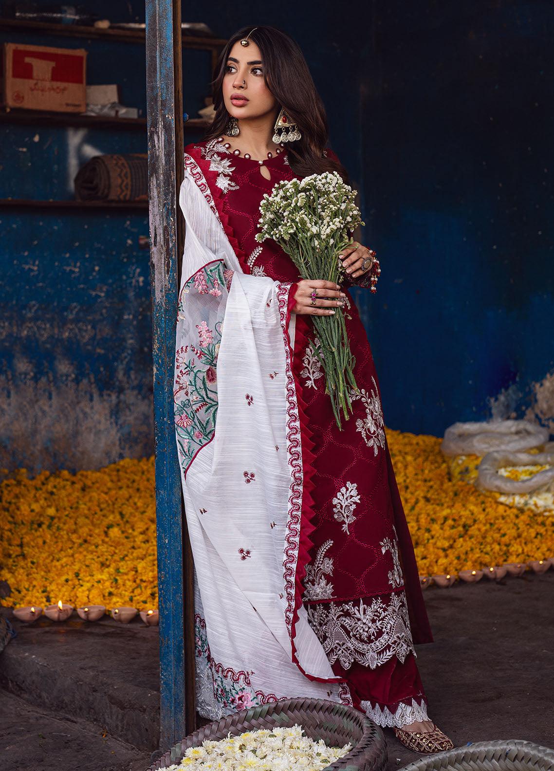 Sahane | Sahakari Chikankari Lawn Edit 24 | Gulaab by Designer Sahane - House of Maryam - Pakistani Designer Ethnic Wear in {{ shop.shopifyCountryName }}