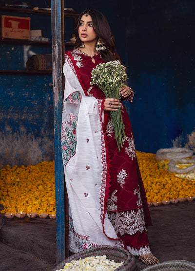 Sahane | Sahakari Chikankari Lawn Edit 24 | Gulaab -  Sahane Luxury - Original Designer Dress - House of Maryam