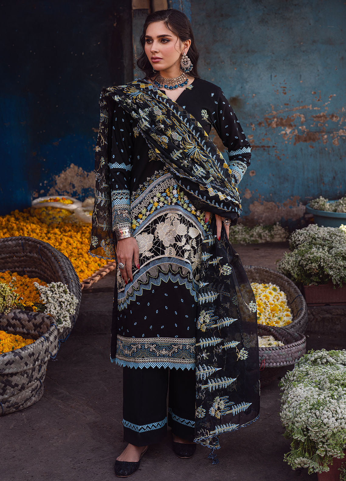 Sahane | Sahakari Chikankari Lawn Edit 24 | Kashish -  Sahane Luxury - Original Designer Dress - House of Maryam