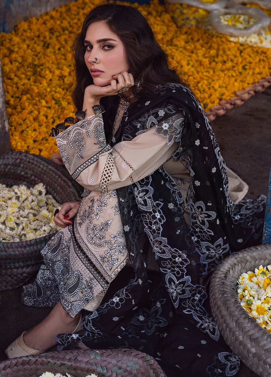 Sahane | Sahakari Chikankari Lawn Edit 24 | Ghazal -  Sahane Luxury - Original Designer Dress - House of Maryam
