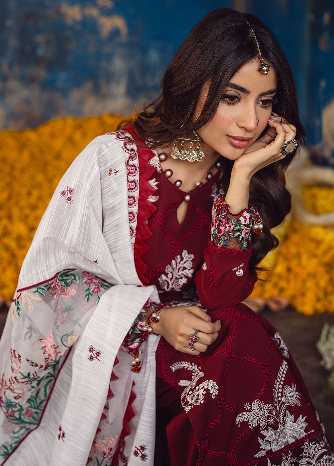 Sahane | Sahakari Chikankari Lawn Edit 24 | Gulaab by Designer Sahane - House of Maryam - Pakistani Designer Ethnic Wear in {{ shop.shopifyCountryName }}