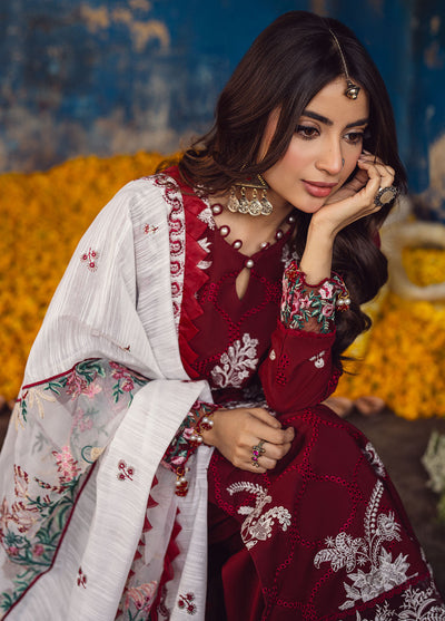 Sahane | Sahakari Chikankari Lawn Edit 24 | Gulaab -  Sahane Luxury - Original Designer Dress - House of Maryam