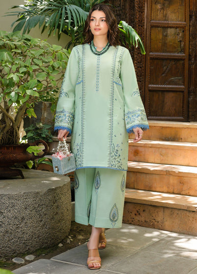 Sahane | Lovent Embroidered Pret 25 | ME23003 Zoe-Brand:Sahane-Type:Ladies Clothes-Sea Green-Lawn-House of Maryam- Buy in UK, USA