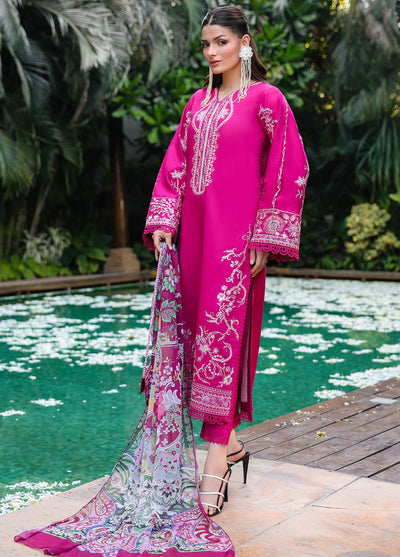 Sahane | Lovent Embroidered Pret 25 | ME23007 Seraph-Brand:Sahane-Type:Ladies Clothes-Hot Pink-Lawn-House of Maryam- Buy in UK, USA