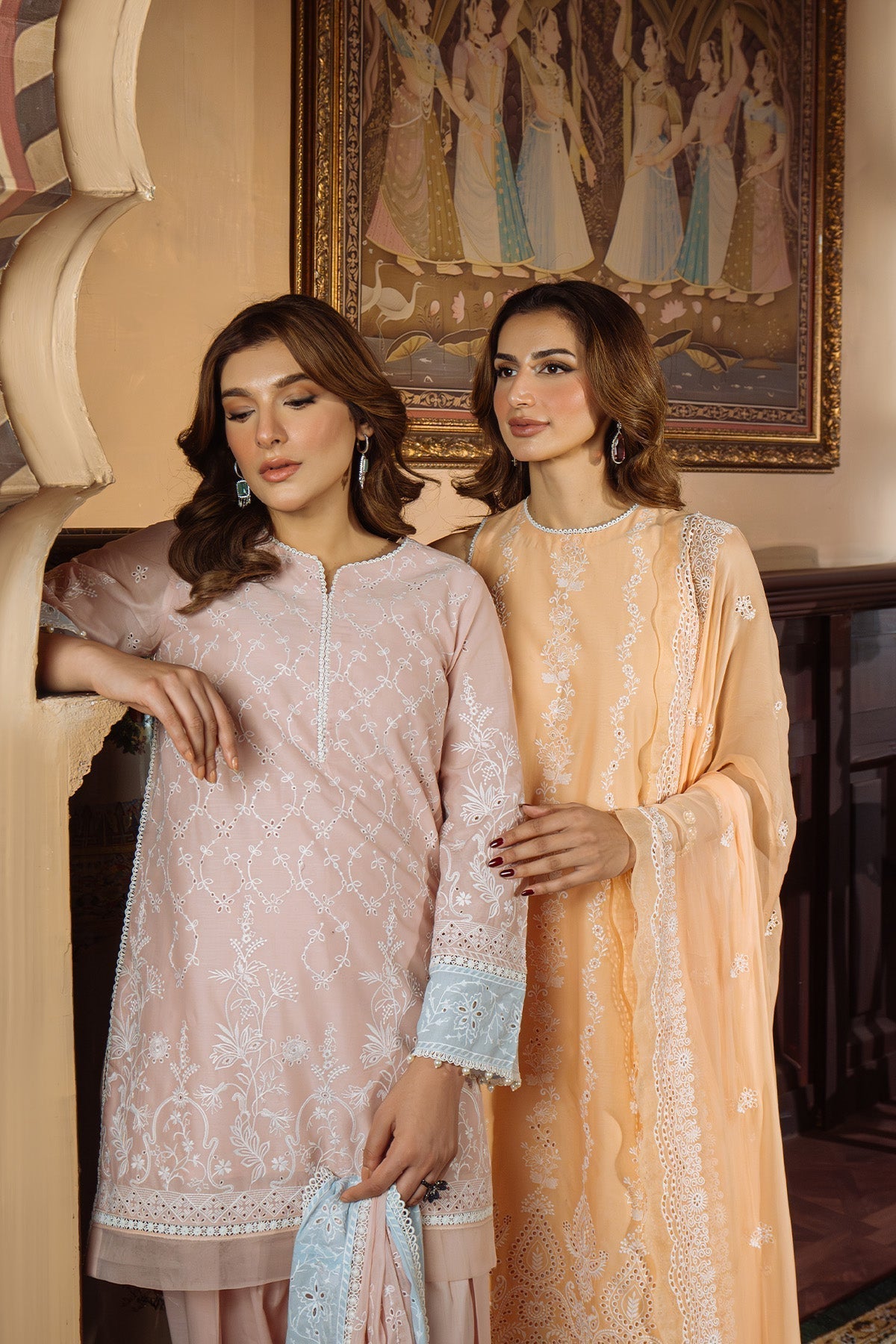 Sahar | Festive Edit Ready to Wear | Apricot Glow - RTW-Brand:Sahar-Type:Ladies Clothes-Peach-Lawn-House of Maryam- Buy in UK, USA