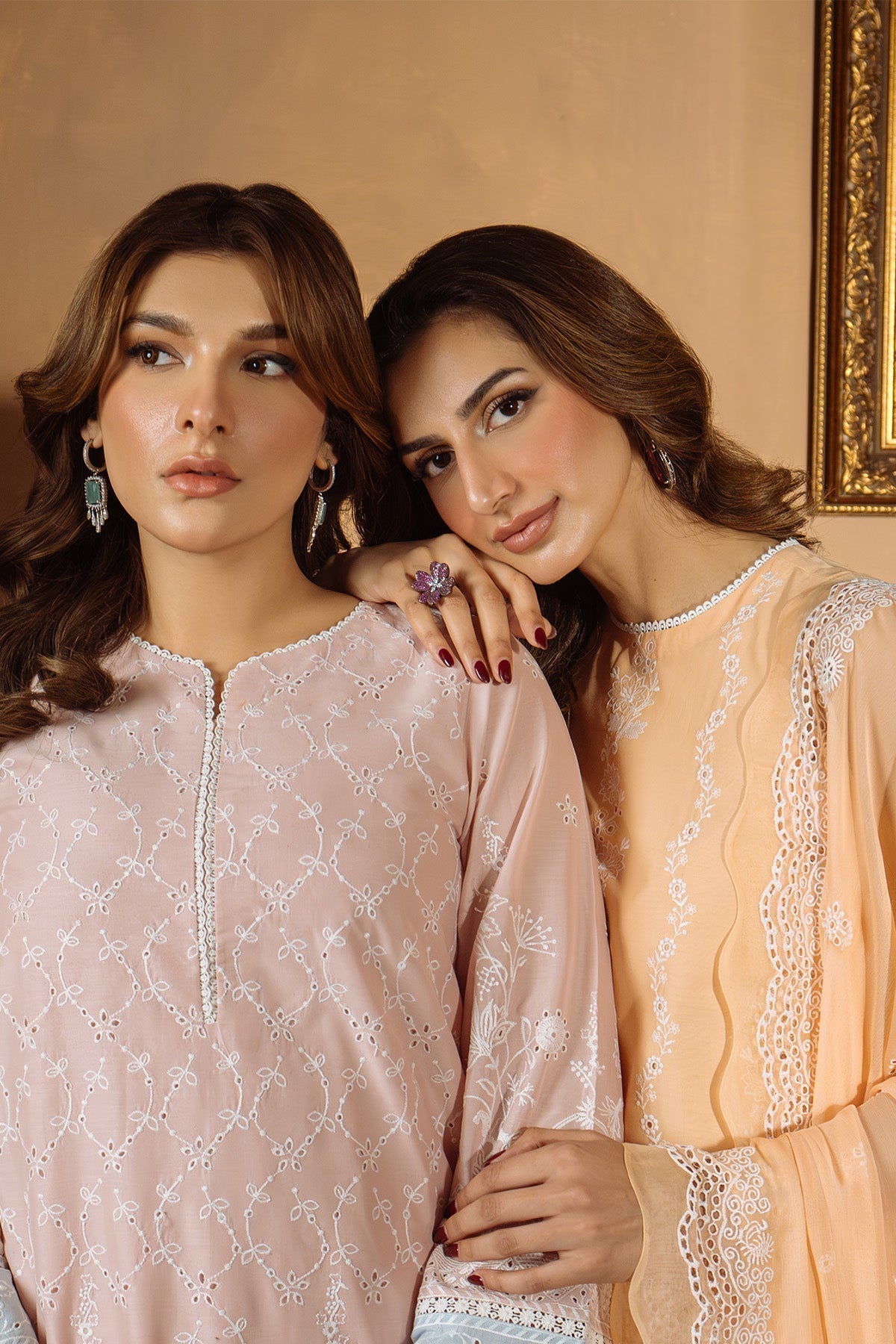 Sahar | Festive Edit Ready to Wear | Apricot Glow - RTW-Brand:Sahar-Type:Ladies Clothes-Peach-Lawn-House of Maryam- Buy in UK, USA