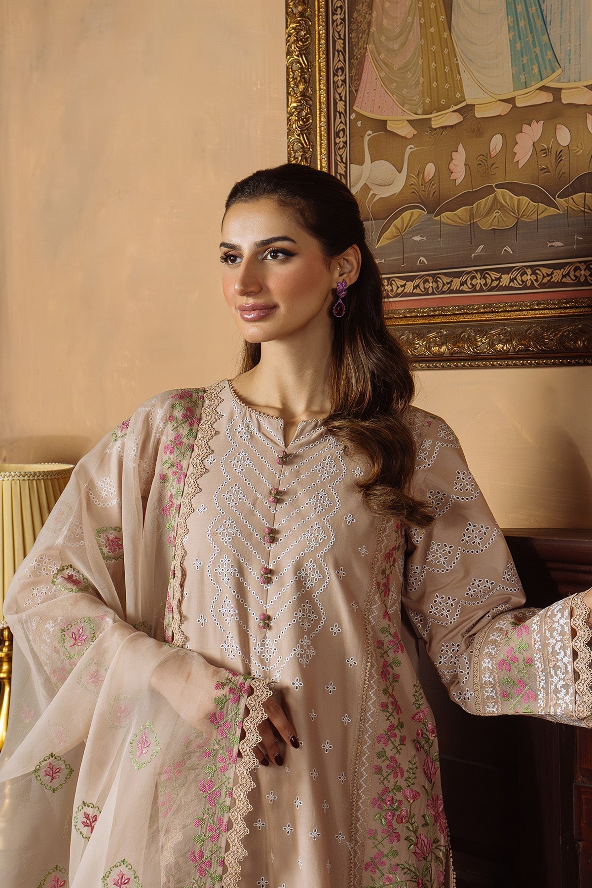 Sahar | Festive Edit Ready to Wear | Bronzed Beige - RTW-Brand:Sahar-Type:Ladies Clothes-Sand-Lawn-House of Maryam- Buy in UK, USA