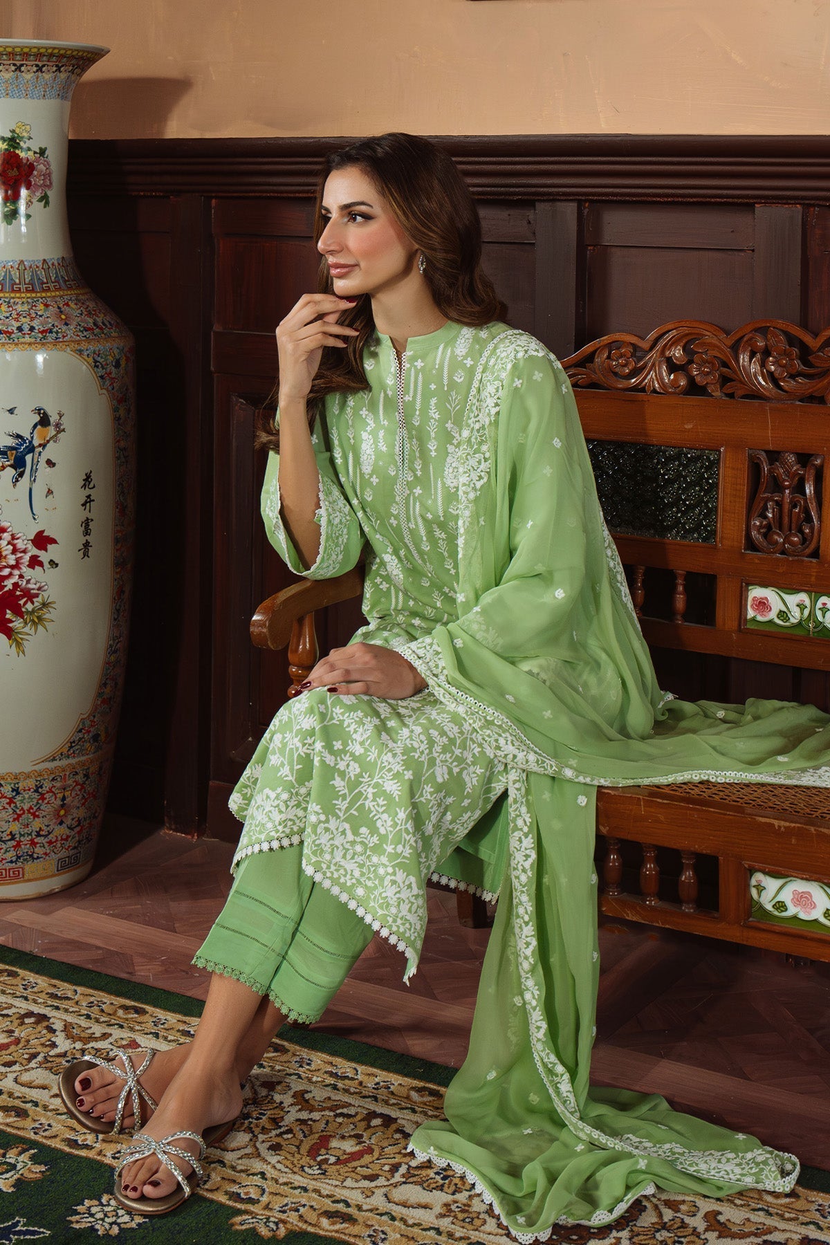 Sahar | Festive Edit Ready to Wear | Celadon Dream - RTW-Brand:Sahar-Type:Ladies Clothes-Green-Lawn-House of Maryam- Buy in UK, USA