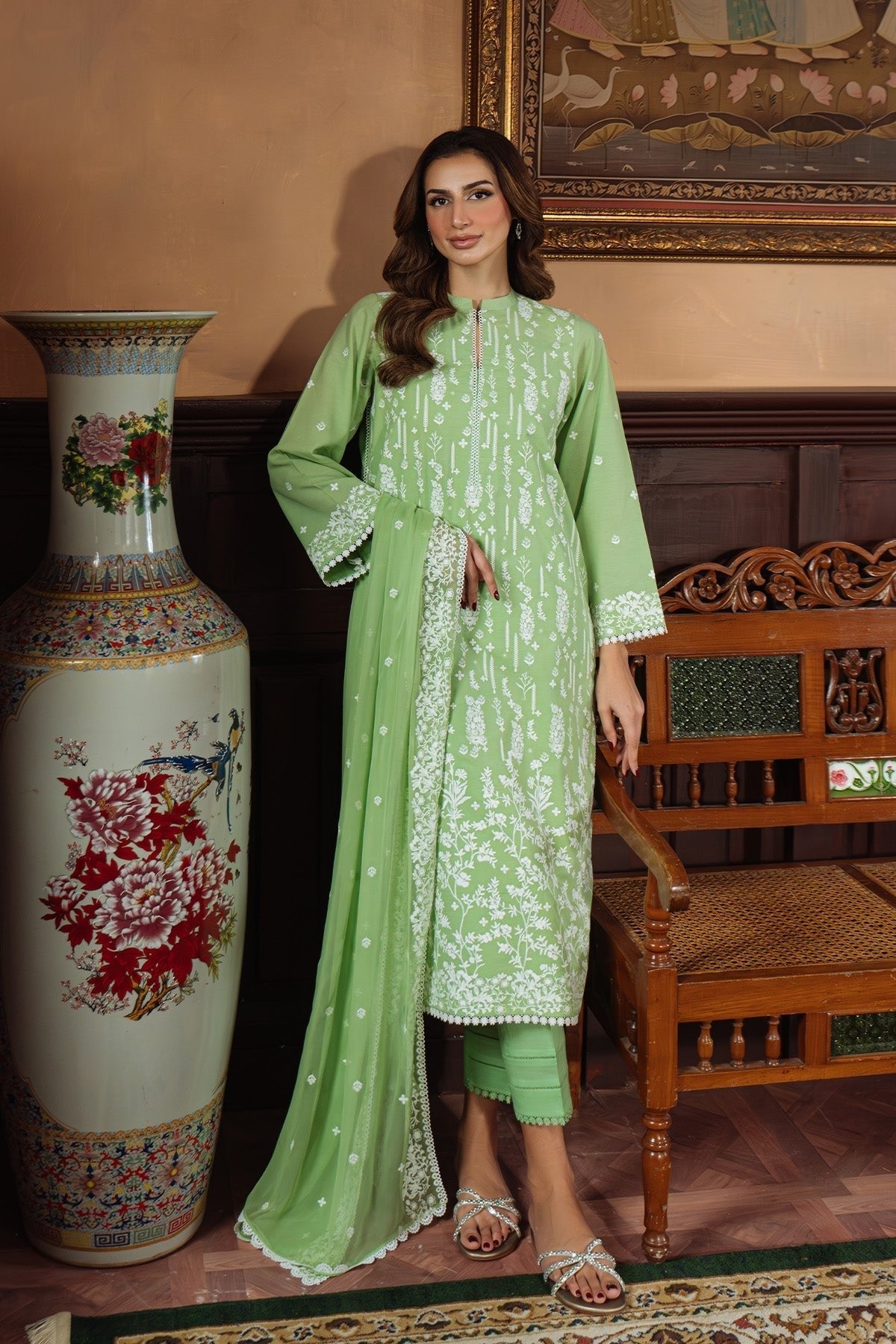 Sahar | Festive Edit Ready to Wear | Celadon Dream - RTW-Brand:Sahar-Type:Ladies Clothes-Green-Lawn-House of Maryam- Buy in UK, USA