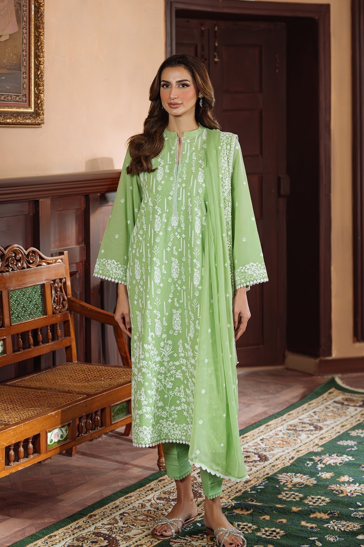 Sahar | Festive Edit Ready to Wear | Celadon Dream - RTW-Brand:Sahar-Type:Ladies Clothes-Green-Lawn-House of Maryam- Buy in UK, USA