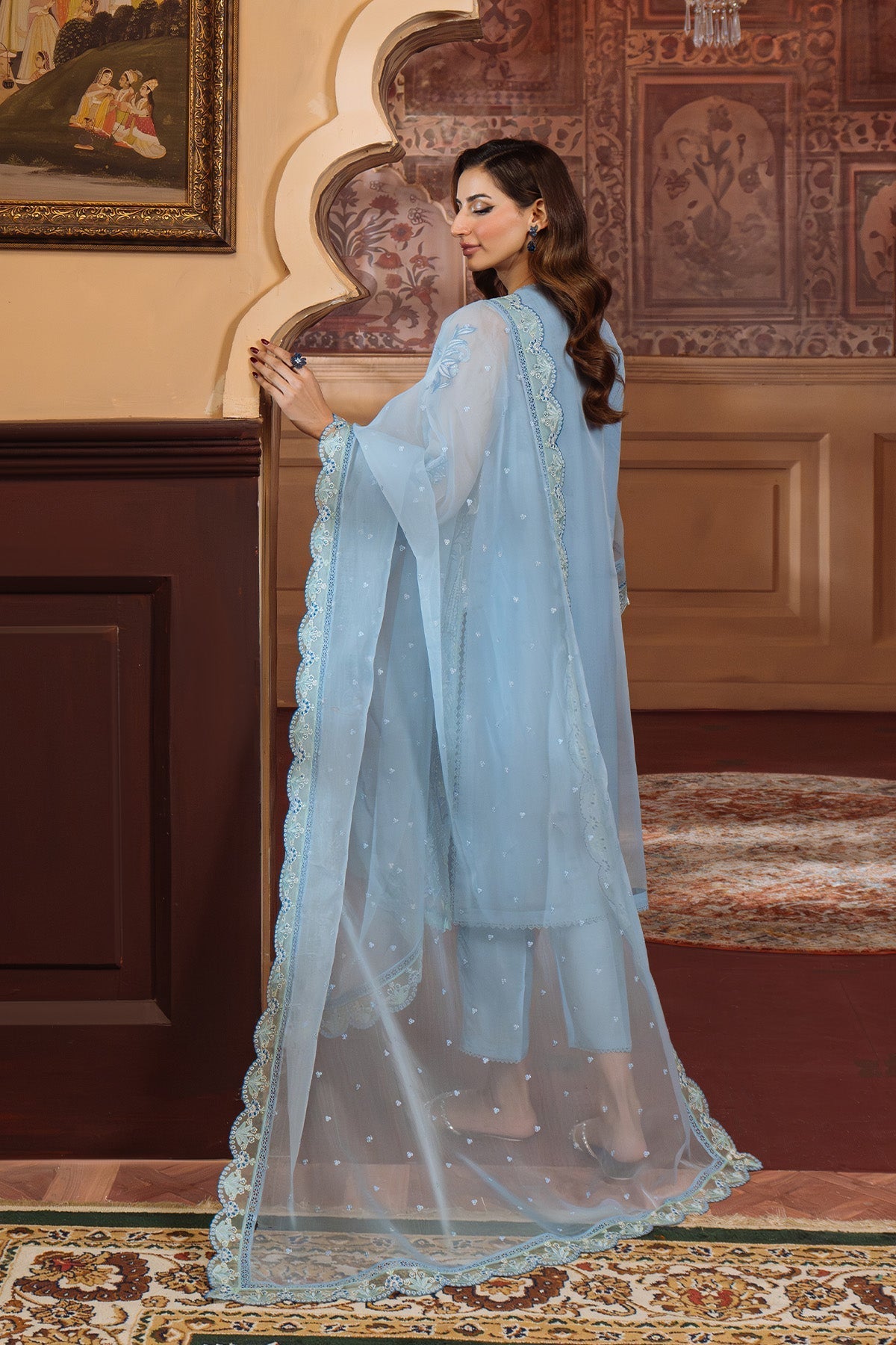 Sahar | Festive Edit Ready to Wear | Glacier Veil - RTW-Brand:Sahar-Type:Ladies Clothes-Sky Blue-Lawn-House of Maryam- Buy in UK, USA